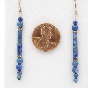 Denim Lapis Silver Handmade Earrings
